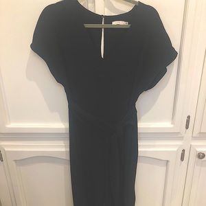 Black textured jumpsuit